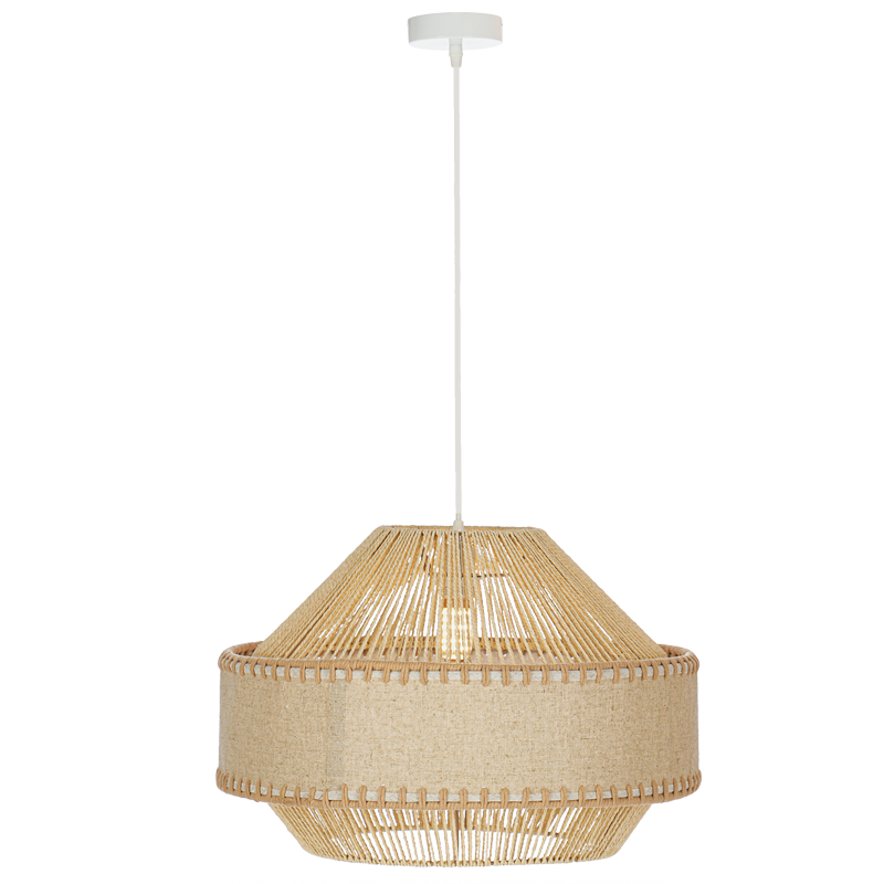 Gilda Natural Rope and Linen Pendant Light - Lighting.co.za