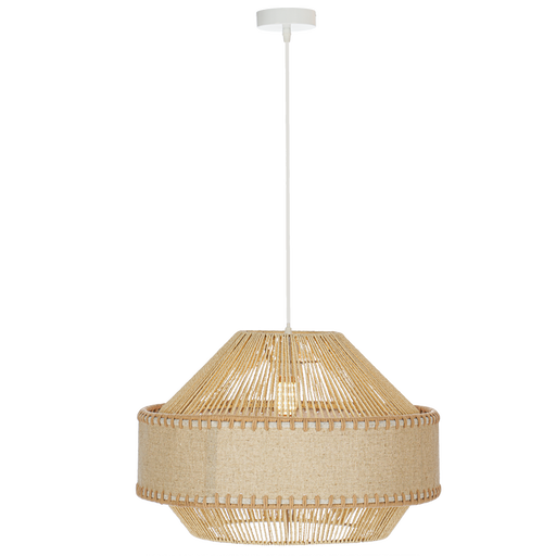 Gilda Natural Rope and Linen Pendant Light - Lighting.co.za