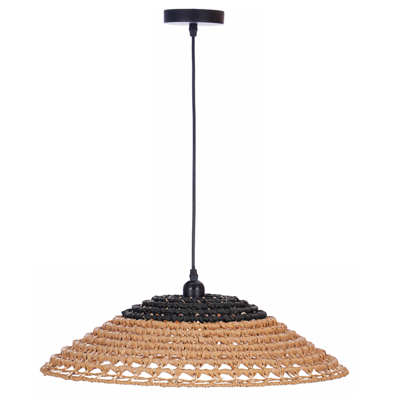 Parson Black and Natural Rope Pendant Light - Lighting.co.za