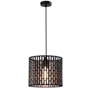 Brody Black and Gold Grid Drum Metal Shade Pendant Light - Lighting.co.za