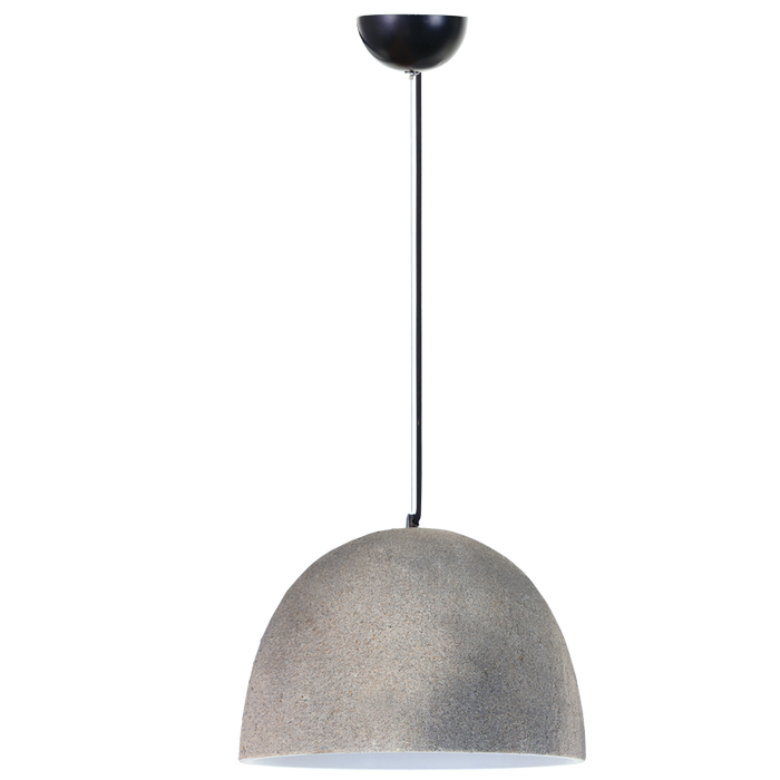 Palma Dome White | Grey Metal and Ceramic Pendant Light