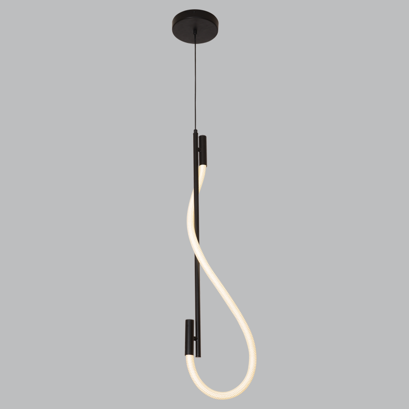 Tubo Black and Flex White Rope CCT LED Vertical Pendant Light - Lighting.co.za