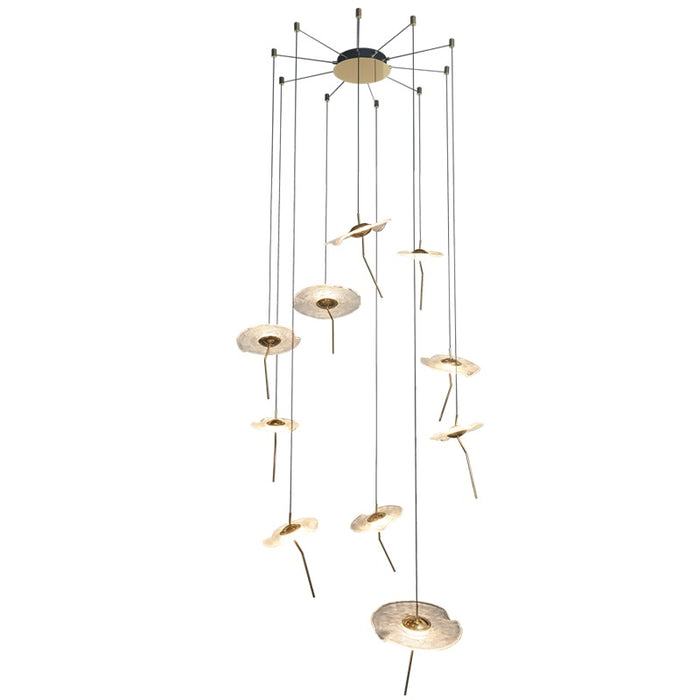 Kenzo 6 | 10 Light Gold And Clear Glass LED Cluster Pendant Light