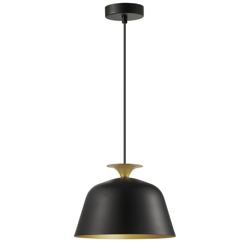 Swoon Black Gold Metal Shade Pendant Light - Lighting.co.za