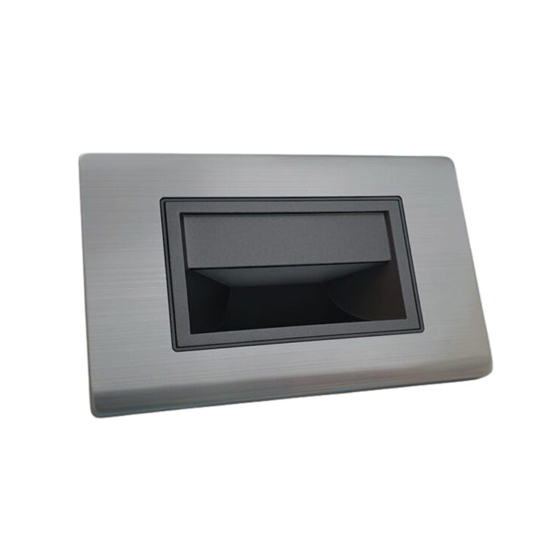 Elfa Black Grey Rectangular Recessed Indoor 1.5 Watt LED Step Light