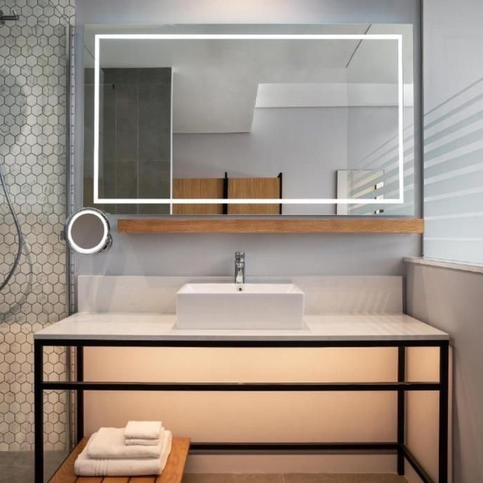 Lenora Frameless Rectangular or Square LED Bathroom Mirror Wall Light