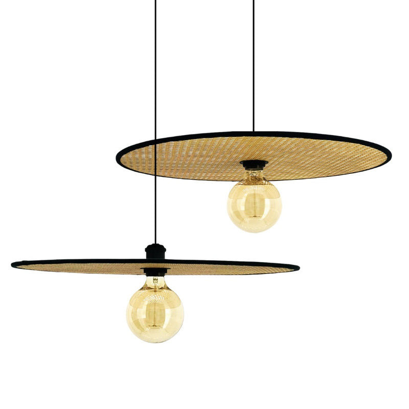 Dutch Rattan Cane Disk Pendant Light 3 Sizes - Lighting.co.za