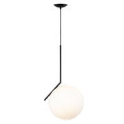 45 Degree Brass | Black | Silver and Opal Glass Pendant Light 2 Sizes - Lighting.co.za