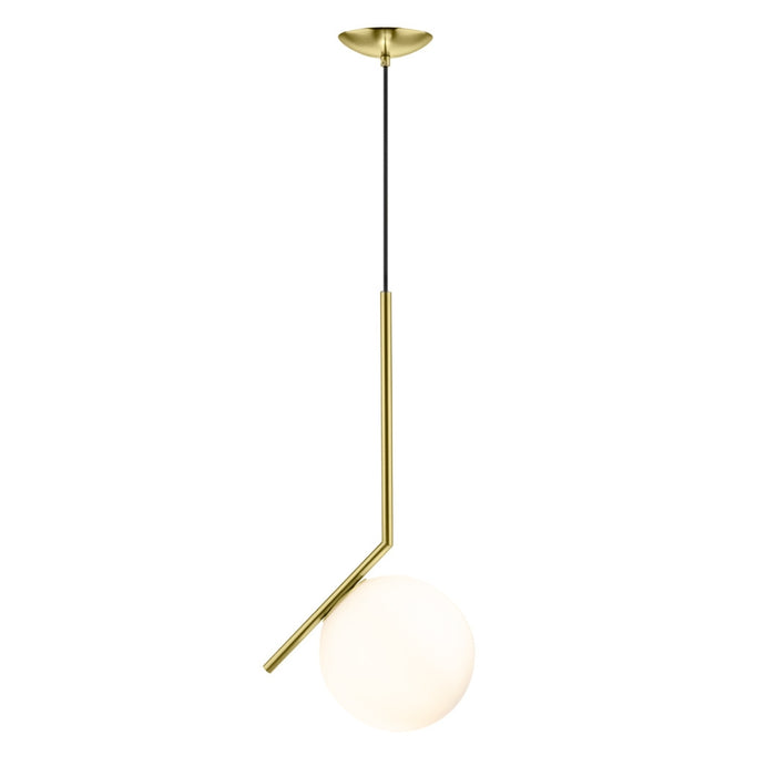 45 Degree Brass | Black | Silver and Opal Glass Pendant Light 2 Sizes - Lighting.co.za
