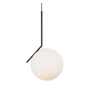 45 Degree Brass | Black | Silver and Opal Glass Pendant Light 2 Sizes - Lighting.co.za