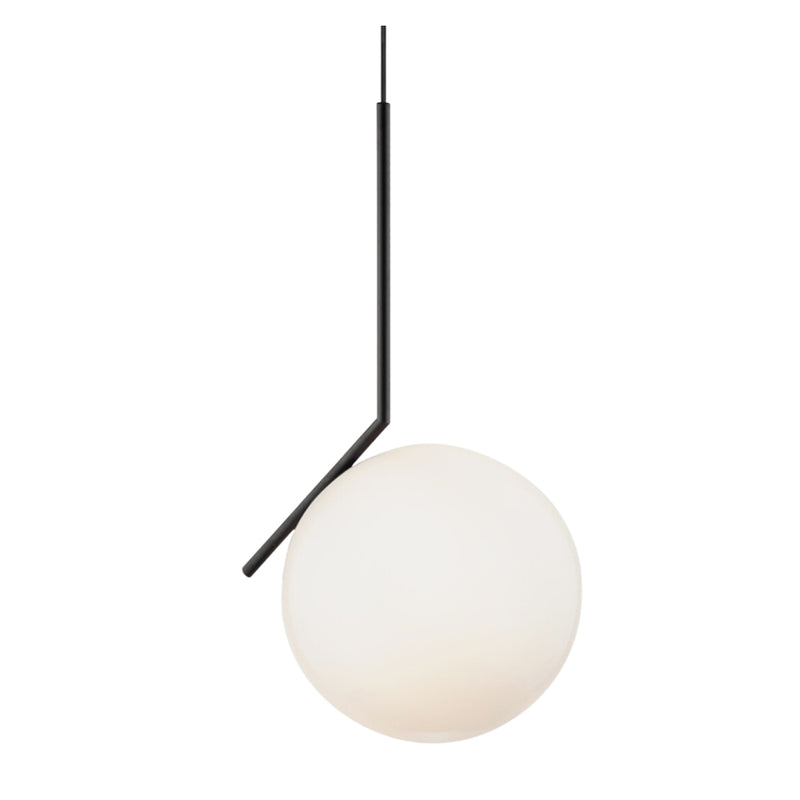 45 Degree Brass | Black | Silver and Opal Glass Pendant Light 2 Sizes - Lighting.co.za
