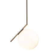 45 Degree Brass | Black | Silver and Opal Glass Pendant Light 2 Sizes - Lighting.co.za