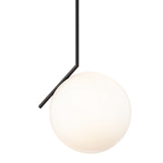 45 Degree Brass | Black | Silver and Opal Glass Pendant Light 2 Sizes - Lighting.co.za