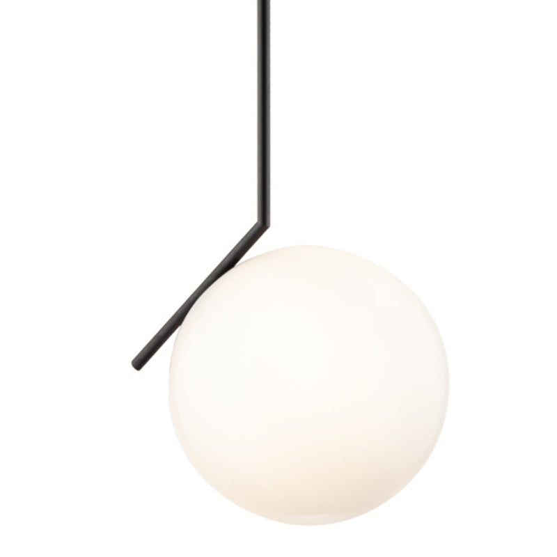 45 Degree Brass | Black | Silver and Opal Glass Pendant Light 2 Sizes - Lighting.co.za