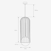 Basket Black Cage and Frosted Glass Pendant Light - Lighting.co.za