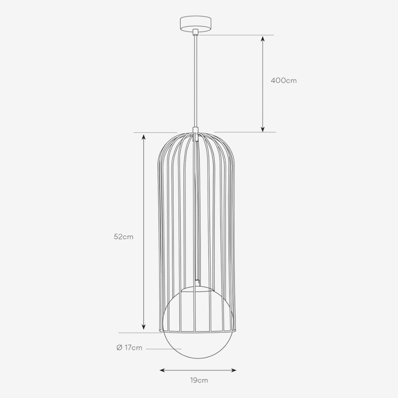 Basket Black Cage and Frosted Glass Pendant Light - Lighting.co.za