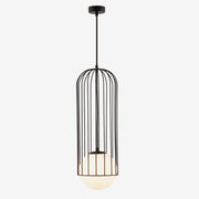 Basket Black Cage and Frosted Glass Pendant Light - Lighting.co.za