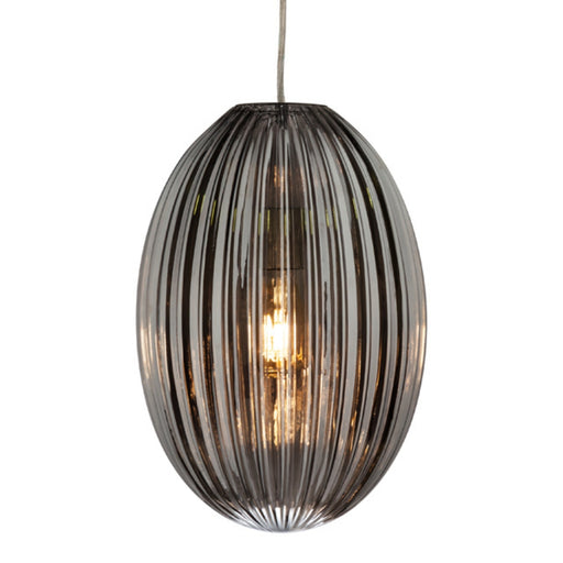 Citrus Smoke or Cognac Ribbed Glass Pendant Light - Lighting.co.za