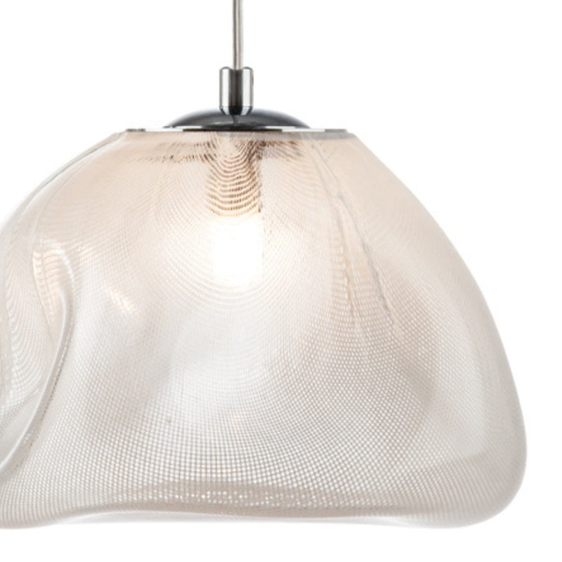 Cumulus Clear or Smokey Fibre Mesh Glass Pendant Light 2 Sizes - Lighting.co.za
