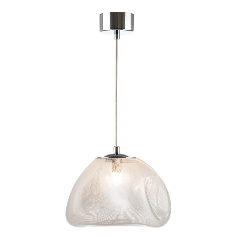 Cumulus Clear or Smokey Fibre Mesh Glass Pendant Light 2 Sizes - Lighting.co.za