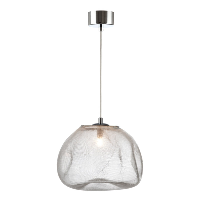 Cumulus Clear or Smokey Fibre Mesh Glass Pendant Light 2 Sizes - Lighting.co.za