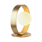 Eclipse Brass and Opal Glass Table Lamp 2 Sizes - Lighting.co.za