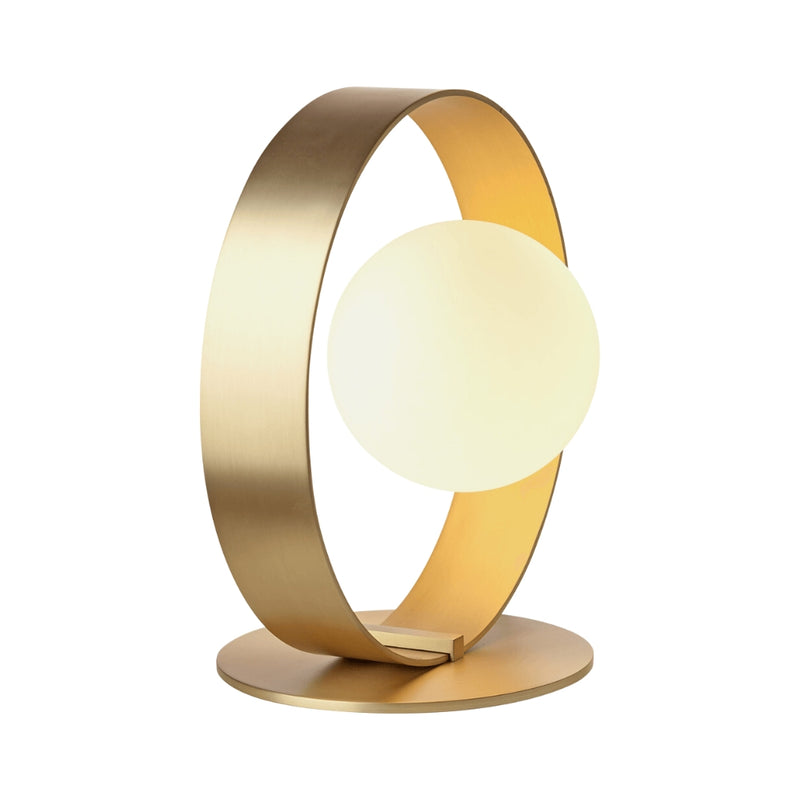 Eclipse Brass and Opal Glass Table Lamp 2 Sizes - Lighting.co.za