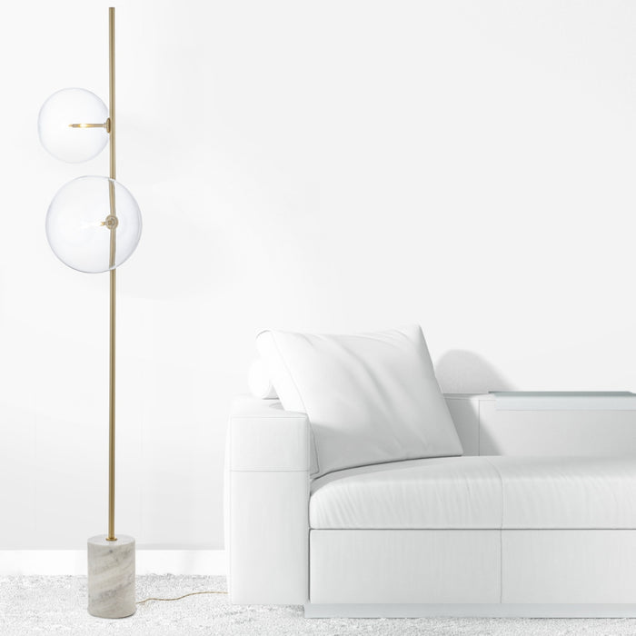 Elements Black or Gold and Clear Glass | Marble Floor Lamp - Lighting.co.za