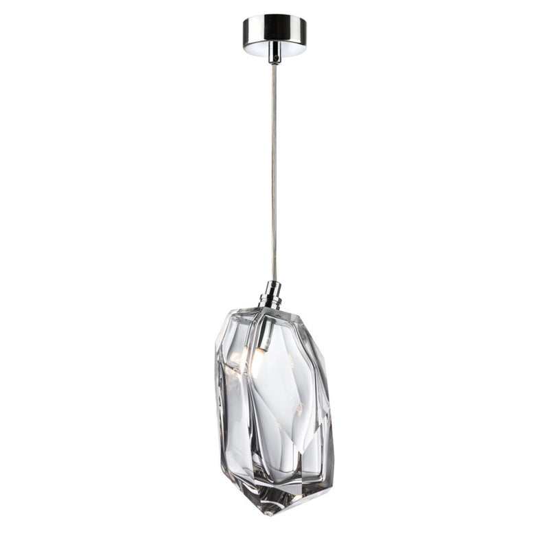 Facets Smokey or Clear Glass Pendant Light - Lighting.co.za