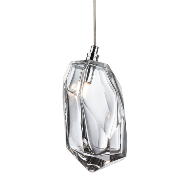 Facets Smokey or Clear Glass Pendant Light - Lighting.co.za