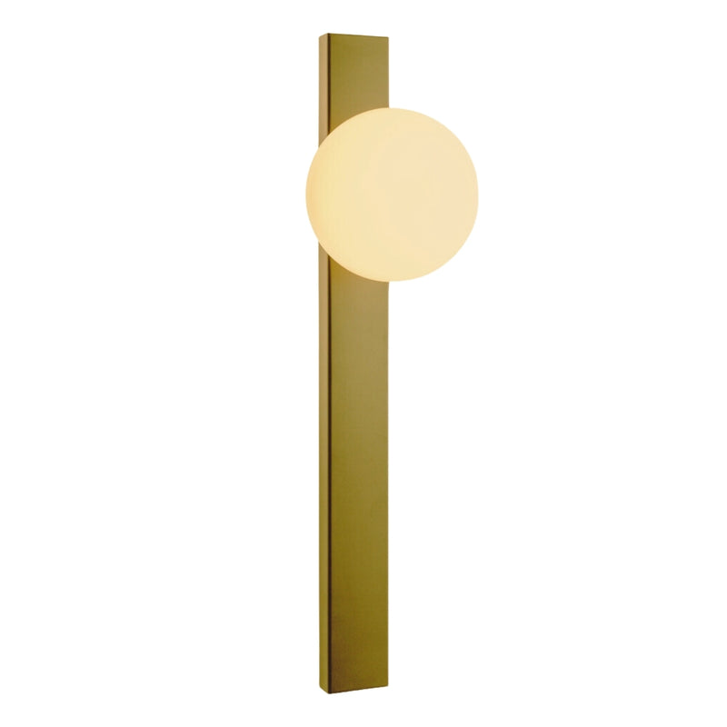 Level Black or Gold and Opal Glass Ball Wall Light - Lighting.co.za
