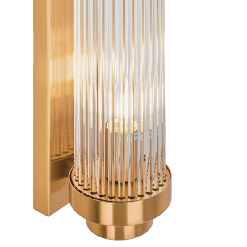 Manhattan Brass Look and Clear Glass Wall Light - Lighting.co.za