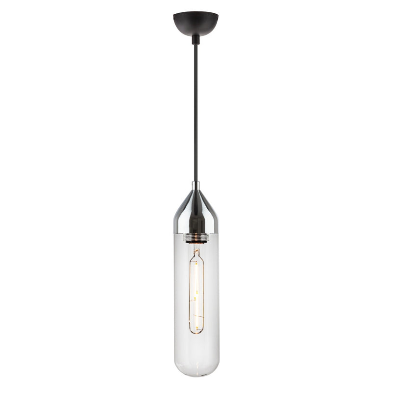 Pill Tall Black | Gold | Chrome and Clear Glass Pendant Light - Lighting.co.za