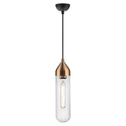 Pill Tall Black | Gold | Chrome and Clear Glass Pendant Light - Lighting.co.za