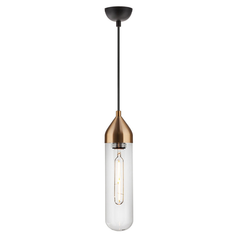 Pill Tall Black | Gold | Chrome and Clear Glass Pendant Light - Lighting.co.za