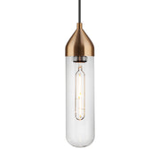 Pill Tall Black | Gold | Chrome and Clear Glass Pendant Light - Lighting.co.za