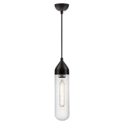 Pill Tall Black | Gold | Chrome and Clear Glass Pendant Light - Lighting.co.za