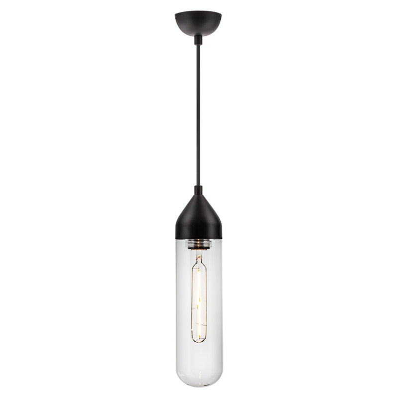 Pill Tall Black | Gold | Chrome and Clear Glass Pendant Light - Lighting.co.za