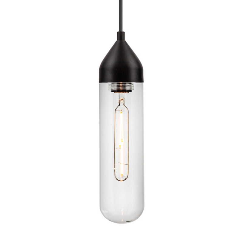 Pill Tall Black | Gold | Chrome and Clear Glass Pendant Light - Lighting.co.za