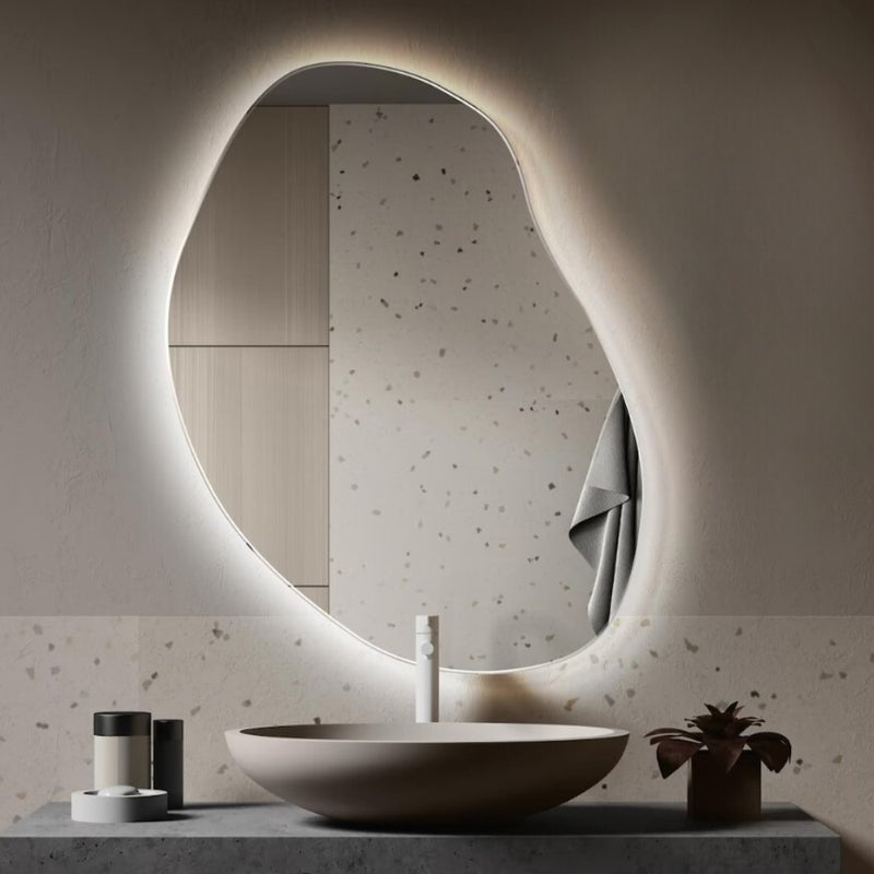 Trinity LED Backlit Irregular Wall Mirror 3 Sizes - Lighting.co.za
