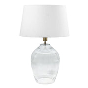 Chihuli Clear Glass and White Shade Table Lamp - Lighting.co.za