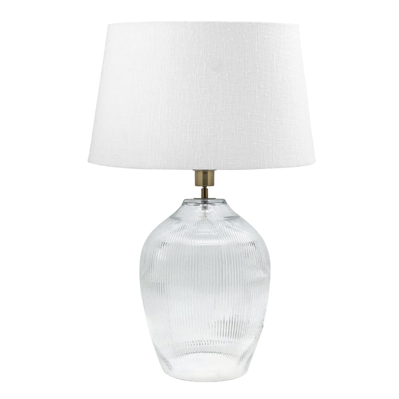 Chihuli Clear Glass and White Shade Table Lamp - Lighting.co.za