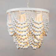 Sierra White Double Draped Beaded Chandelier - Lighting.co.za