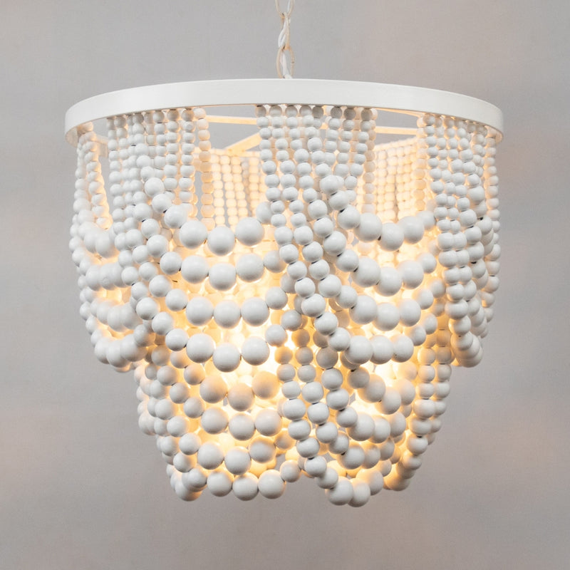 Sierra White Double Draped Beaded Chandelier - Lighting.co.za