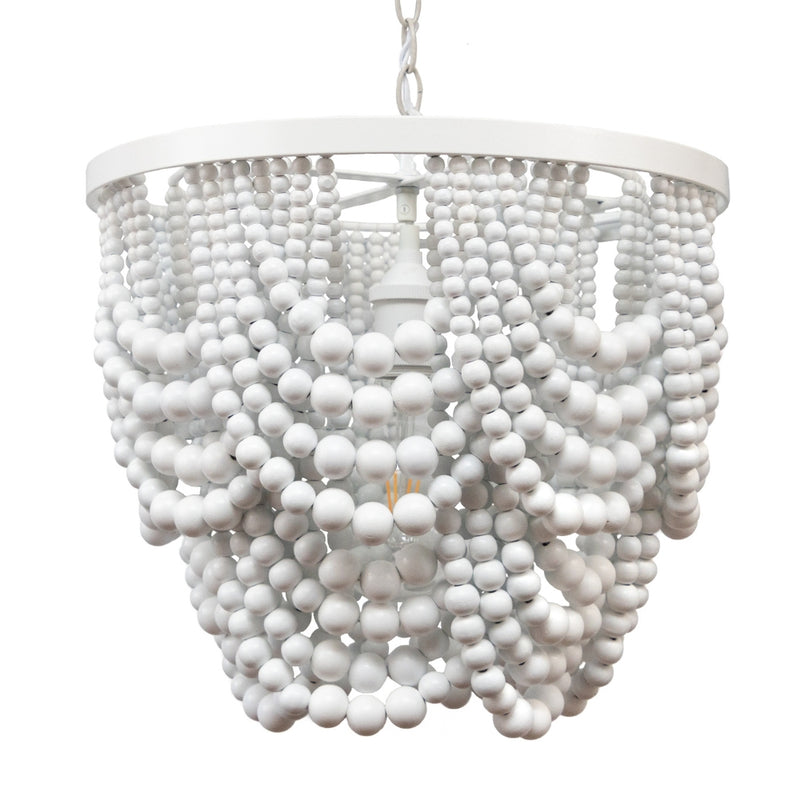Sierra White Double Draped Beaded Chandelier - Lighting.co.za