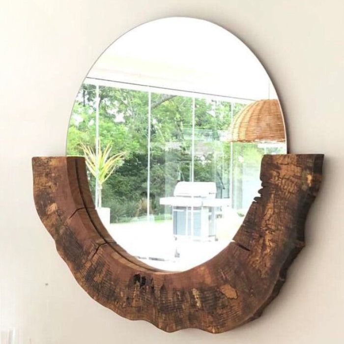 Pin Oak Wooden Wall Mirror - Lighting.co.za