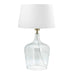 Brock Clear Glass and White Shade Table Lamp - Lighting.co.za