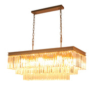 Laurel Black or Gold Rectangular K9 Crystal Chandelier - Lighting.co.za