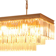 Laurel Black or Gold Rectangular K9 Crystal Chandelier - Lighting.co.za
