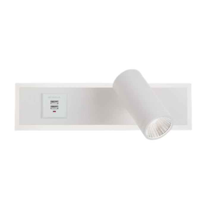 Vesta Single White LED Bedside Reading Wall Light with USB Port - Lighting.co.za